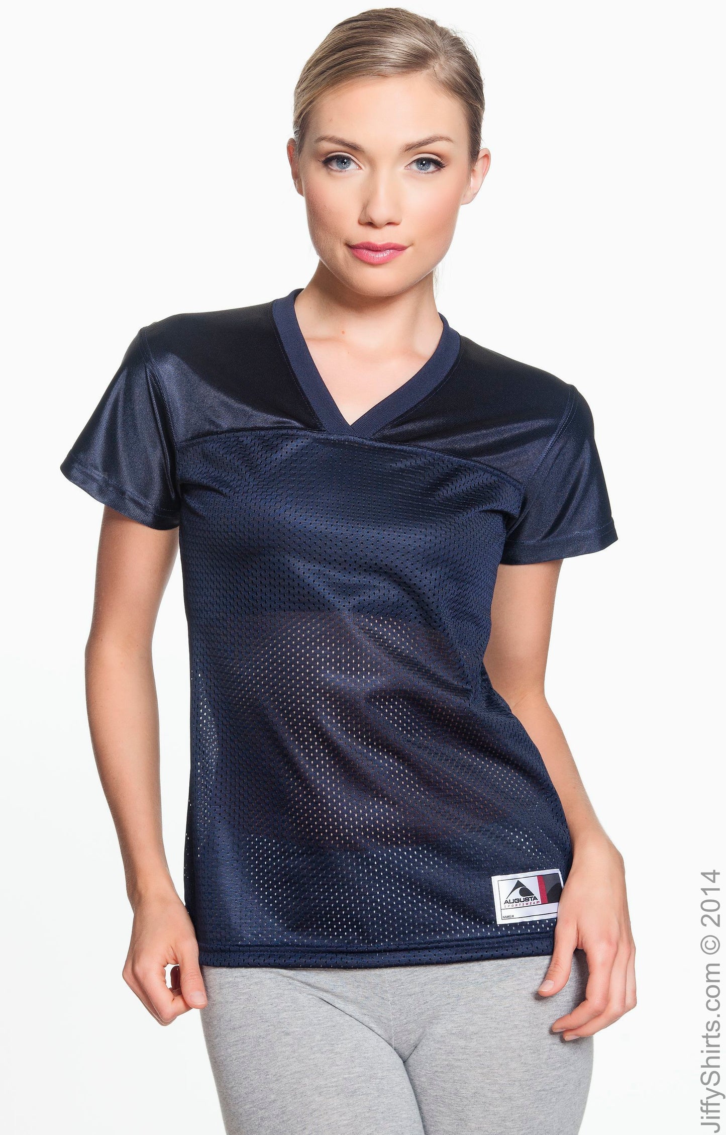 Women's Junior Fit Replica Football T-Shirt - Navy