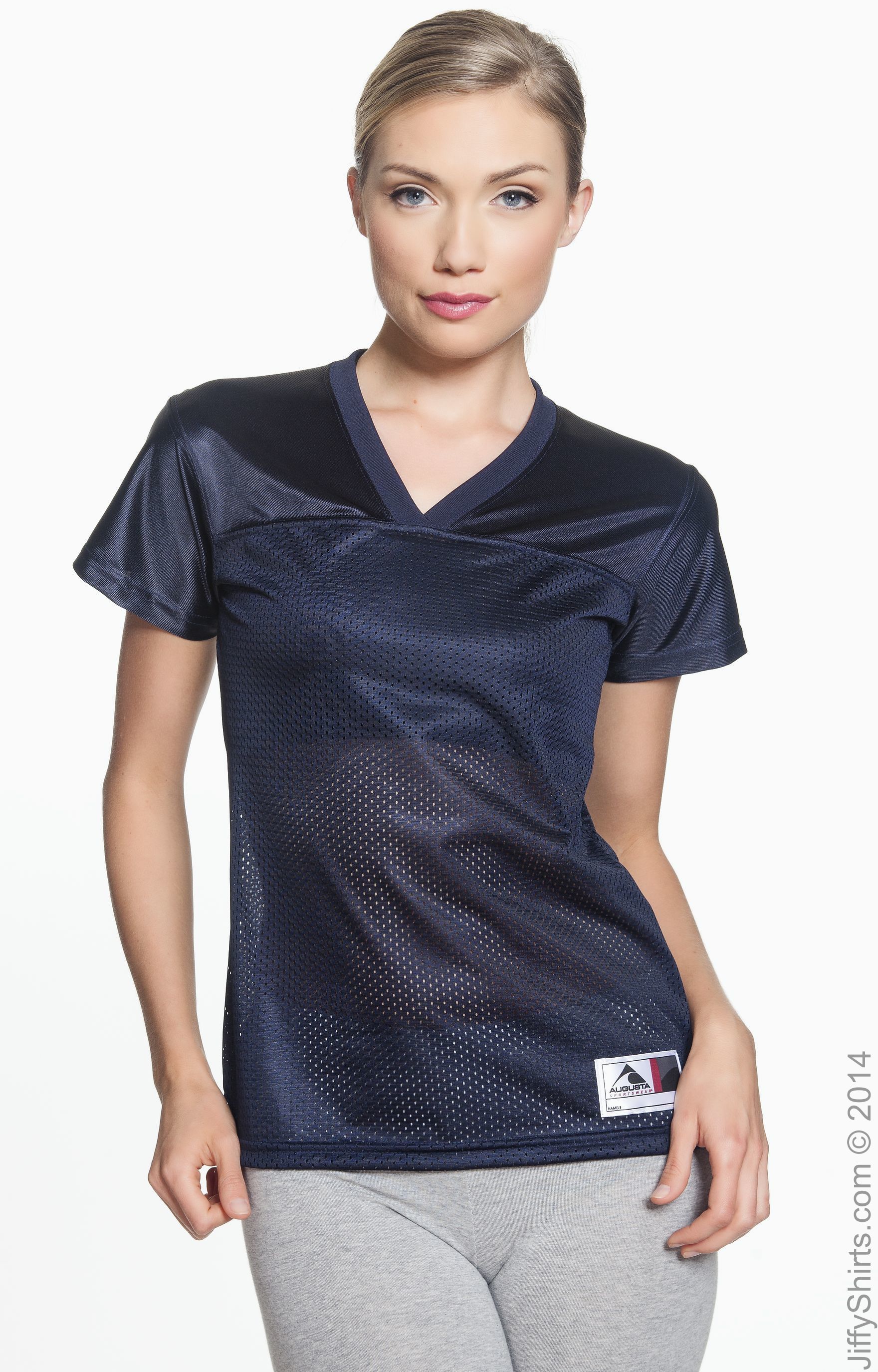 Women's Junior Fit Replica Football T-Shirt - Navy