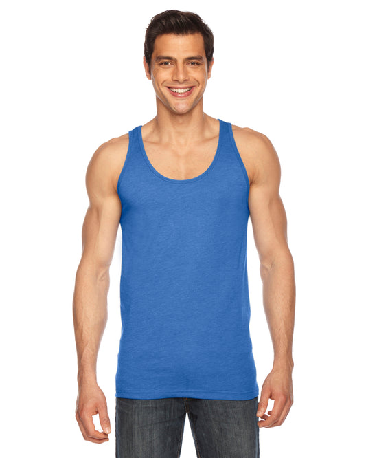 Unisex Poly-Cotton Tank - Heather Lake Blue