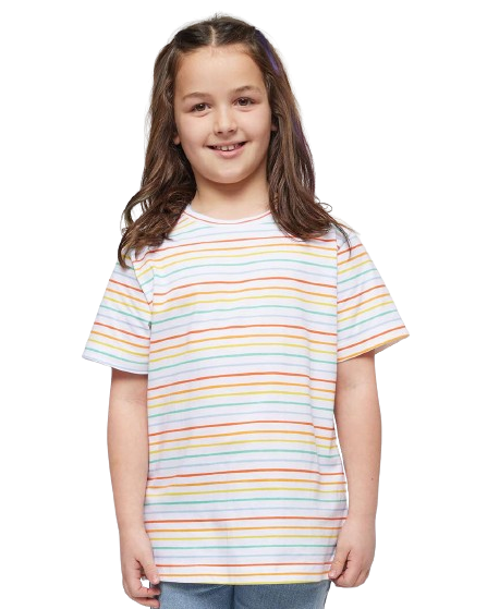 Youth Fine Jersey T-Shirt - Rainbow Stripe
