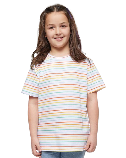 Youth Fine Jersey T-Shirt - Rainbow Stripe