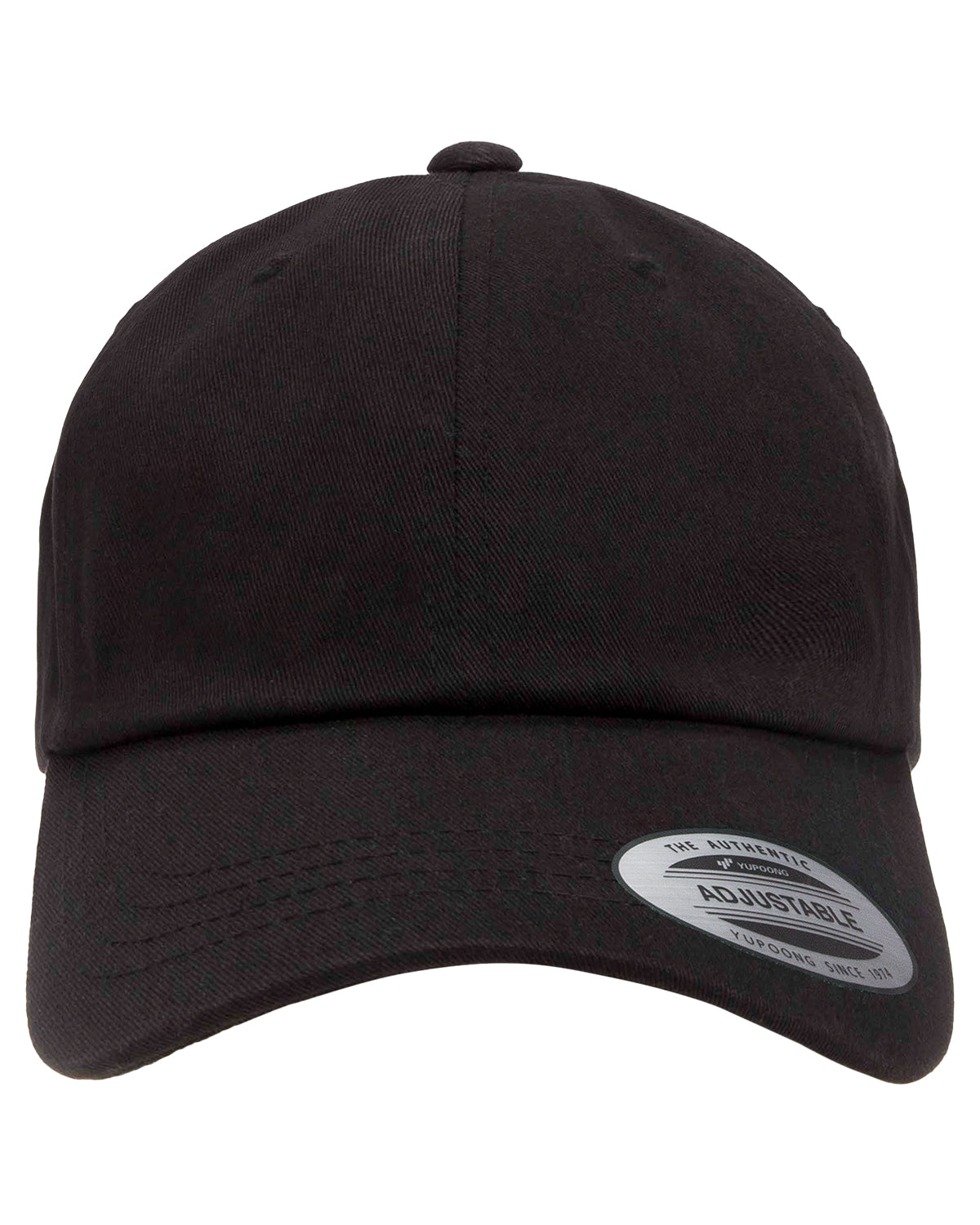 Unisex Low-Profile Cotton Twill Dad Cap - Black