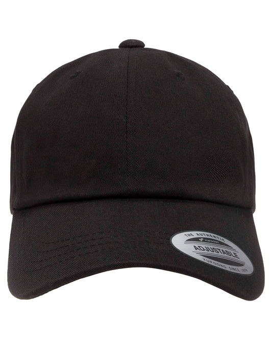 Unisex Low-Profile Cotton Twill Dad Cap - Black