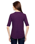 Women's Triblend Deep Scoop 1/2-Sleeve T-Shirt - Heather Aubergine