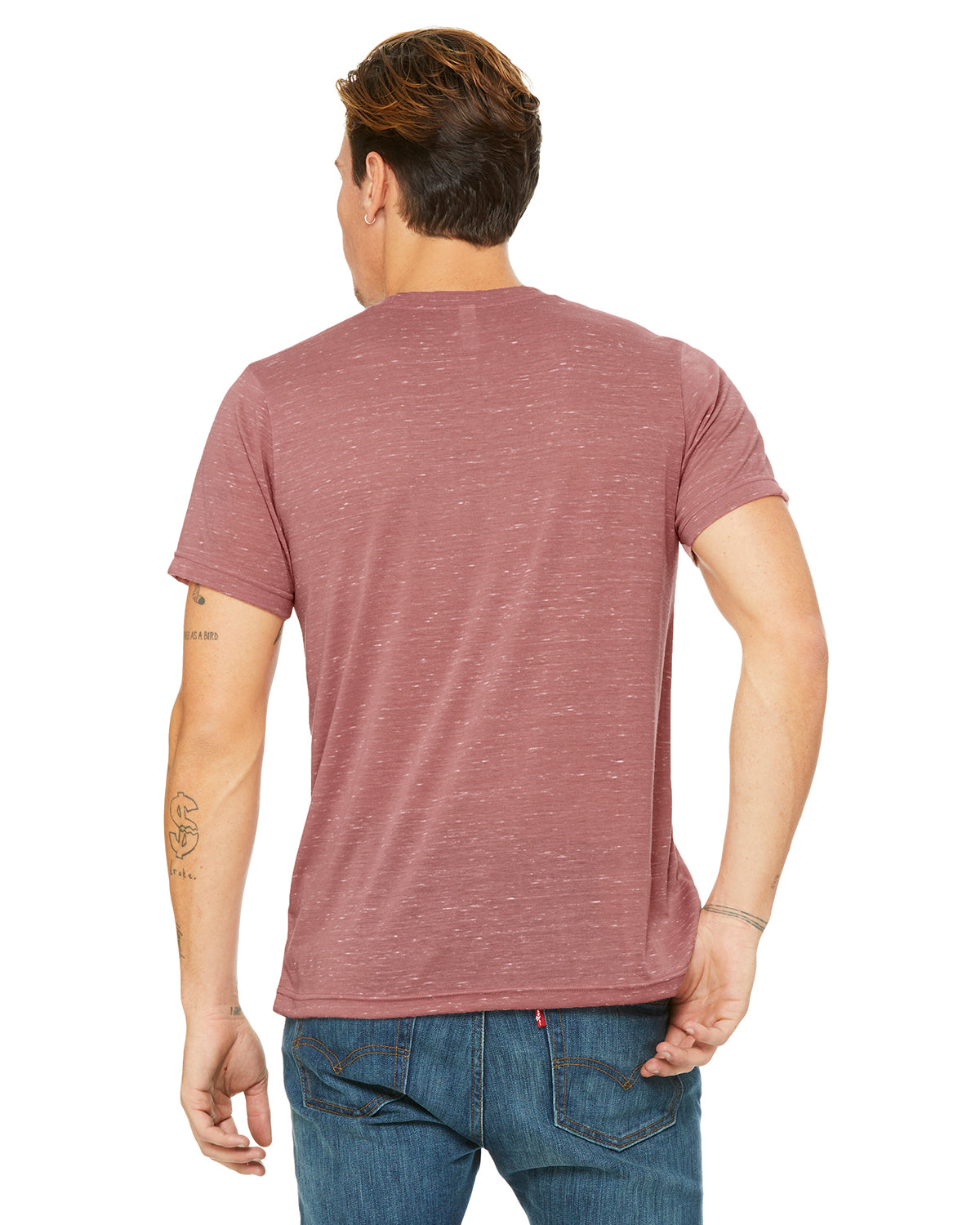 Unisex Poly-Cotton Short-Sleeve T-Shirt - Mauve Marble