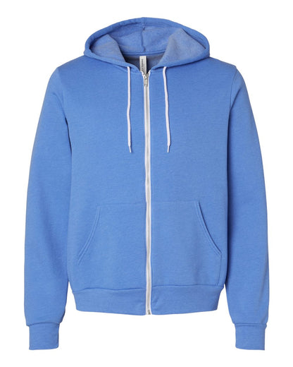Unisex Poly-Cotton Sponge Fleece Full-Zip Hoodie - Heather Columbia Blue