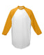 Augusta Sportswear AG4420 - Unisex 3/4-Sleeve Baseball Jersey - White / Gold