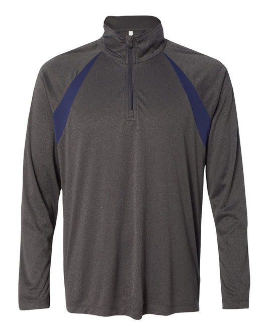 Quarter-Zip Lightweight Raglan Pullover - Dark Gray / Sport Dark Navy