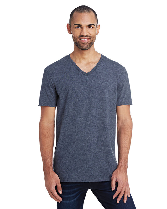Unisex Lightweight V-Neck T-Shirt - Heather Navy