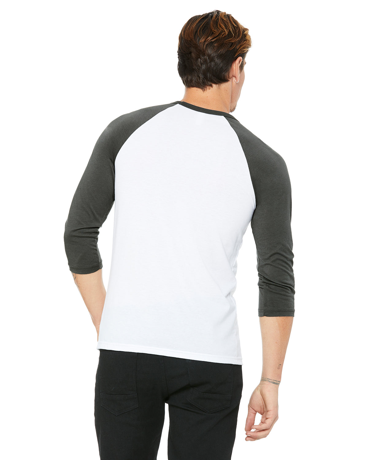 Unisex 3/4-Sleeve Baseball T-Shirt - White / Asphalt