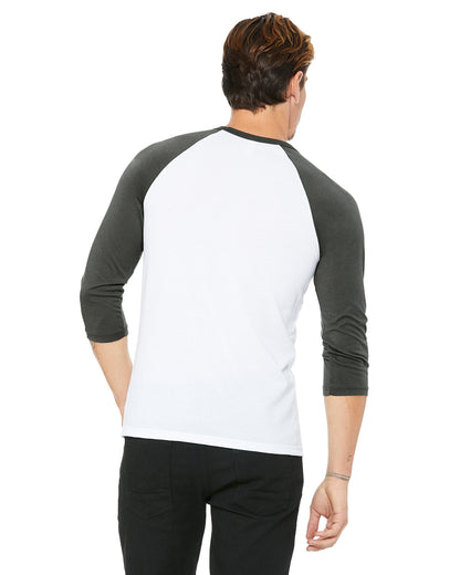 Unisex 3/4-Sleeve Baseball T-Shirt - White / Asphalt