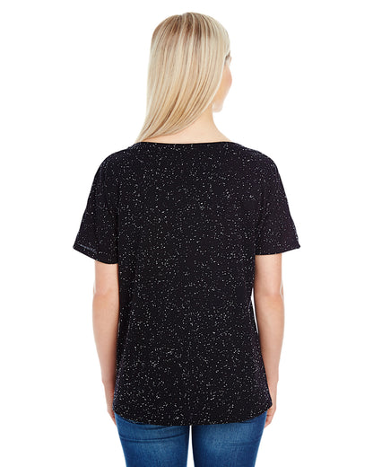 Women's Triblend Fleck Short-Sleeve V-Neck T-Shirt - Black Fleck