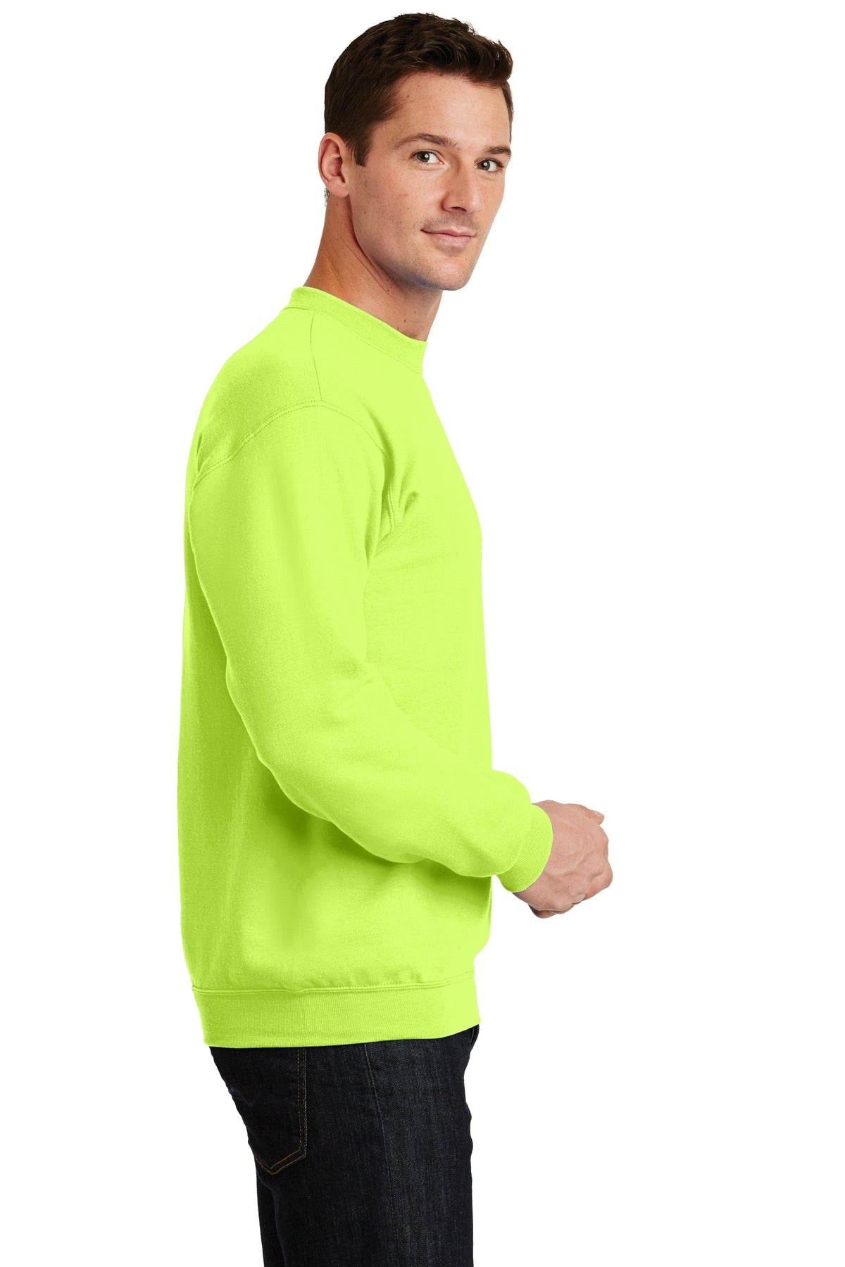 Unisex Core Fleece Crewneck Sweatshirt - Neon Yellow