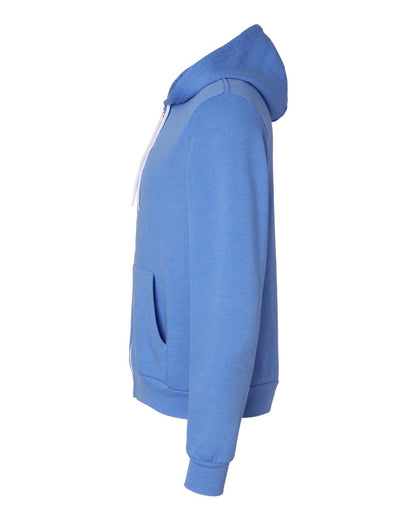 Unisex Poly-Cotton Sponge Fleece Full-Zip Hoodie - Heather Columbia Blue