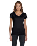 Women's Baby Rib Scoopneck Tee - Black