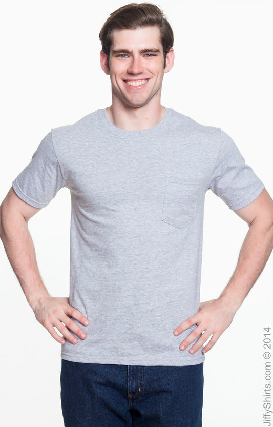 Unisex Midweight Pocket T-Shirt - Heather Gray
