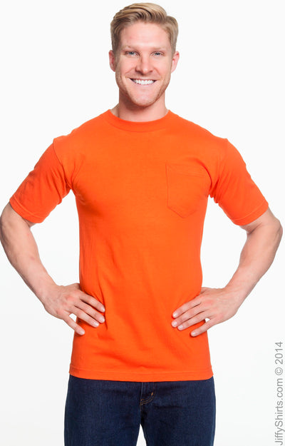 Unisex Cotton Pocket T-Shirt - Bright Orange