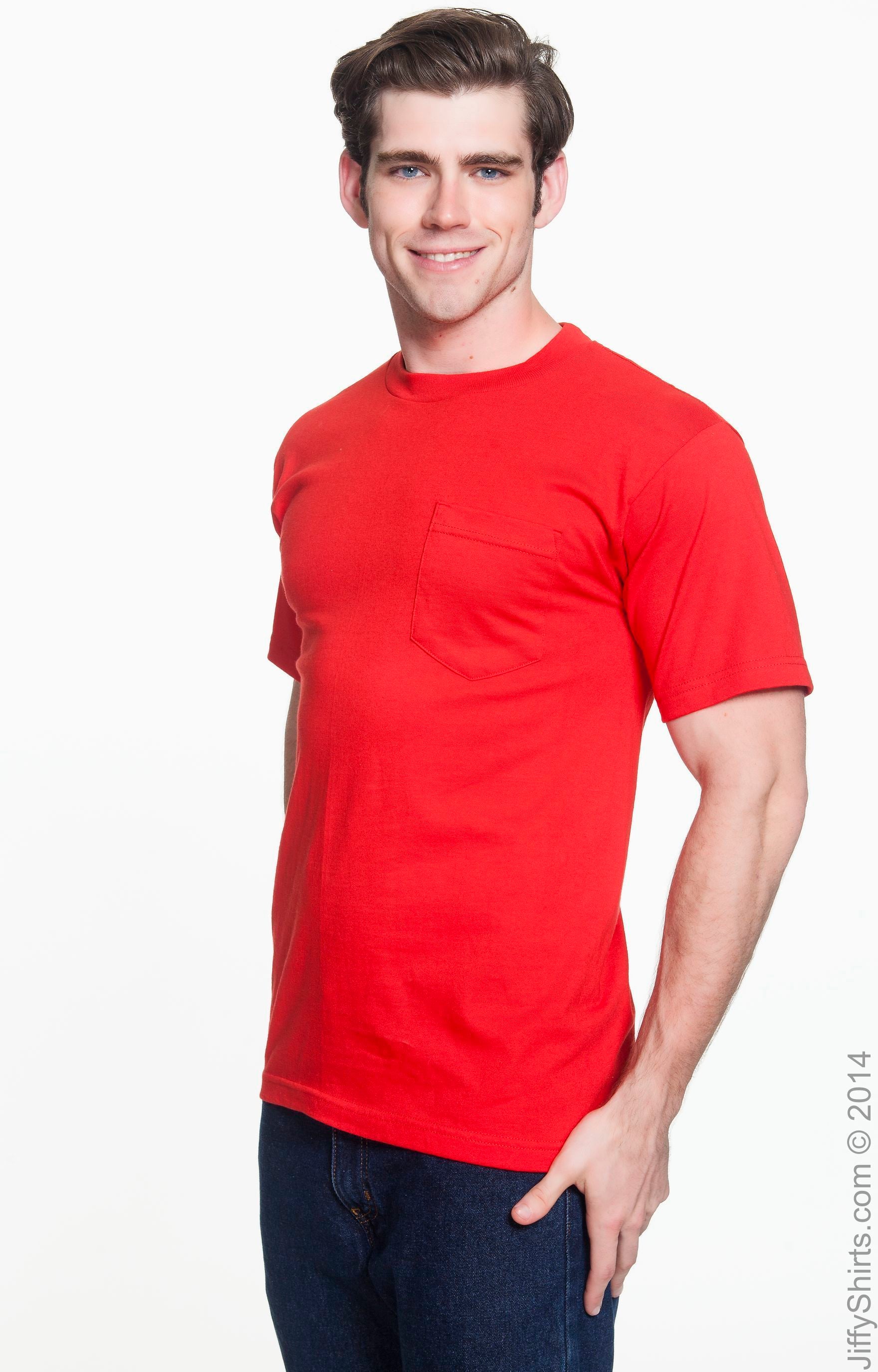 Unisex Cotton Pocket T-Shirt - Red