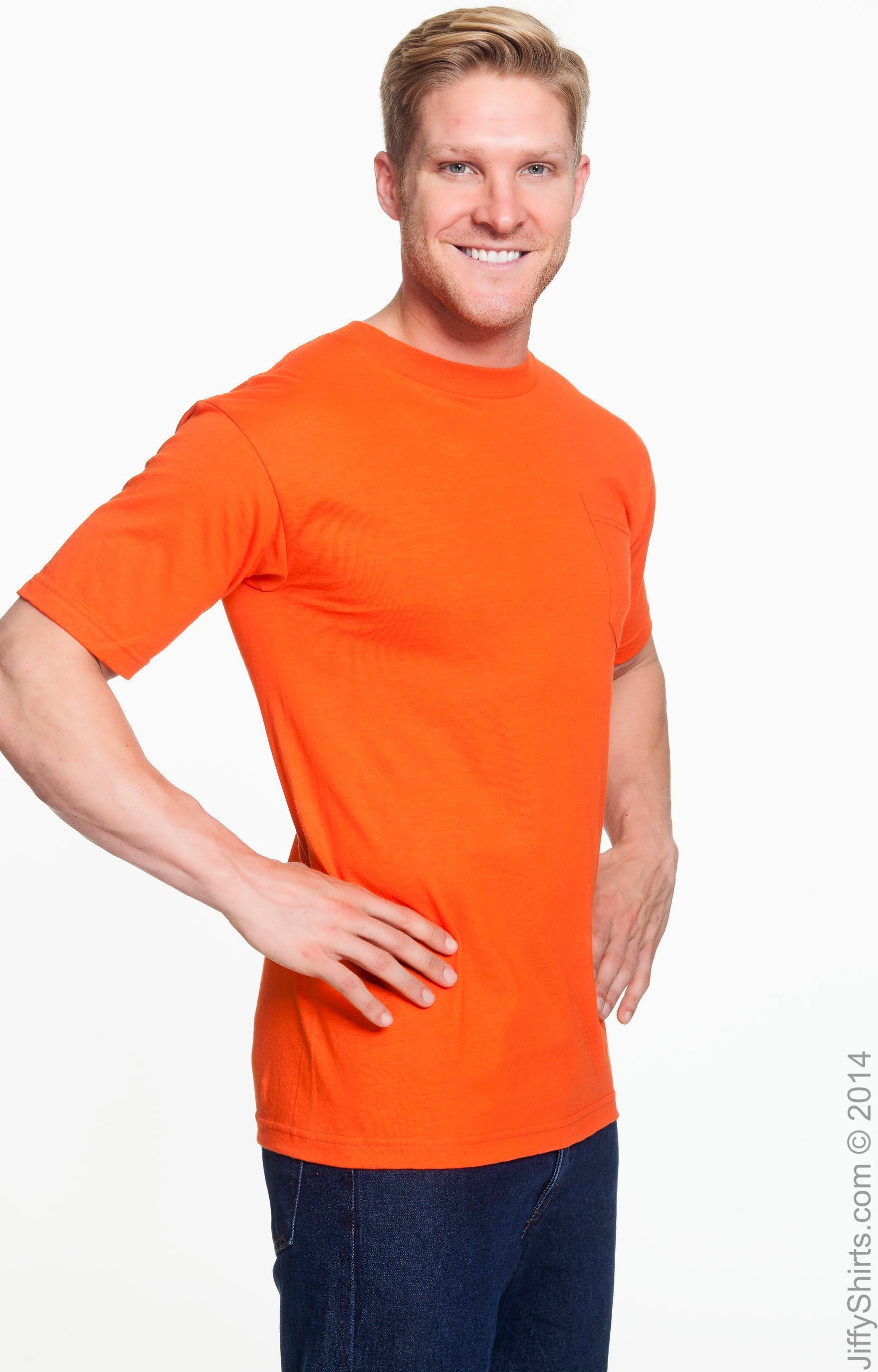 Unisex Cotton Pocket T-Shirt - Bright Orange