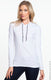 Anvil 887L - Women's Lightweight Long-Sleeve Hooded T-Shirt - White / Dark Gray