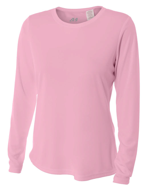 Women's Long Sleeve Cooling Performance Crew Shirt - Pink