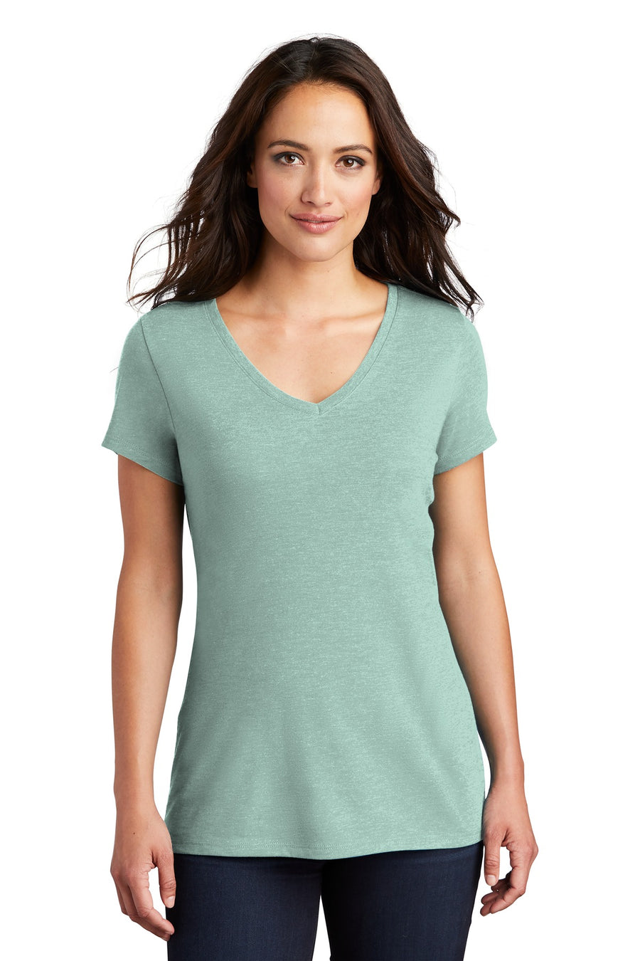 Women's Perfect Tri V-Neck Tee - Heather Dusty Sag