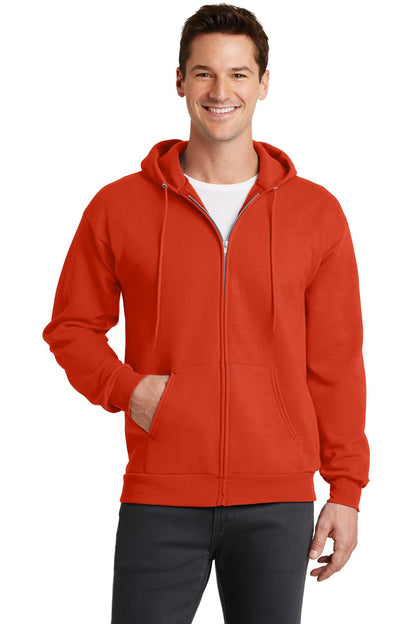 Unisex Core Fleece Full-Zip Hoodie - Orange