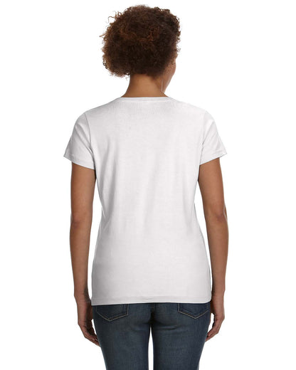 Women's V-Neck Fine Jersey T-Shirt - White