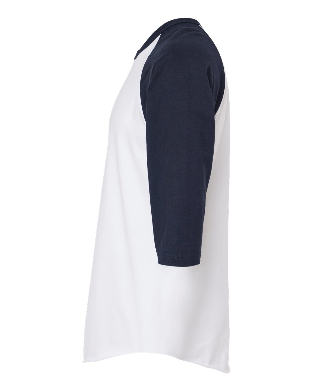 Unisex Fine Jersey Raglan Tee - White / Navy