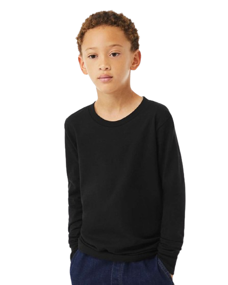 Youth Triblend Long Sleeve Tee - Solid Black Triblend