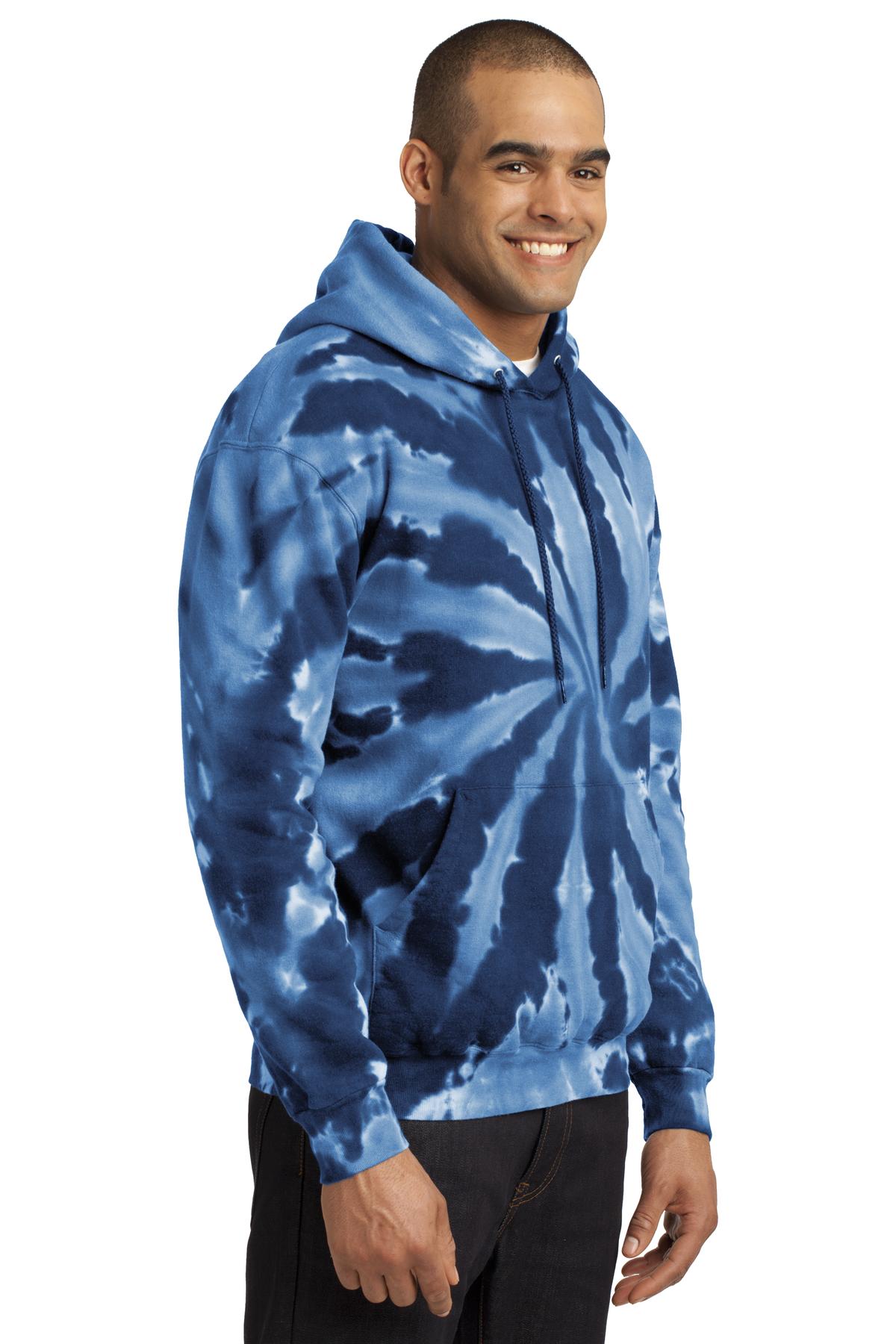 Unisex Tie-Dye Pullover Hoodie - Navy