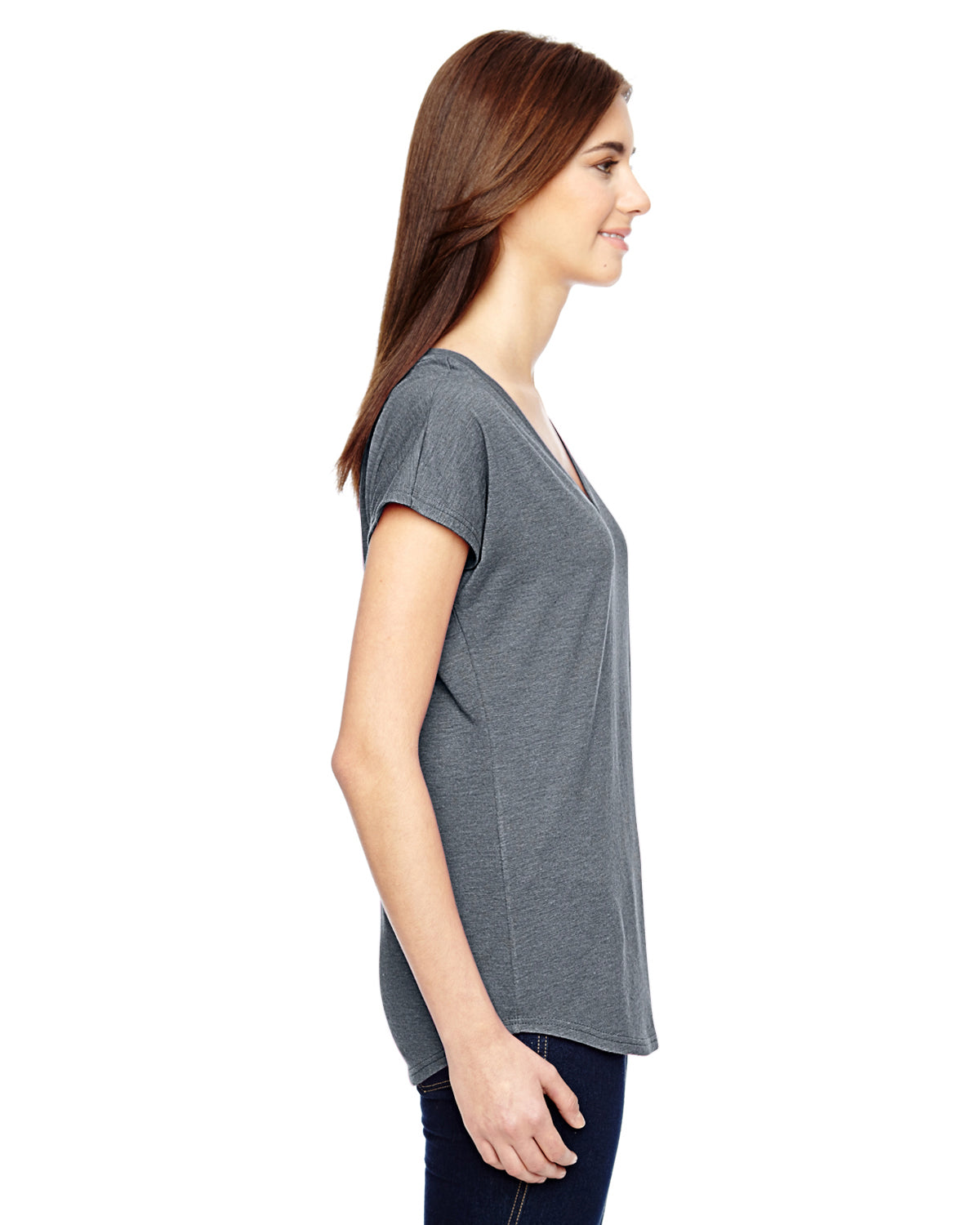 Women's Triblend V-Neck T-Shirt - Heather Graphite