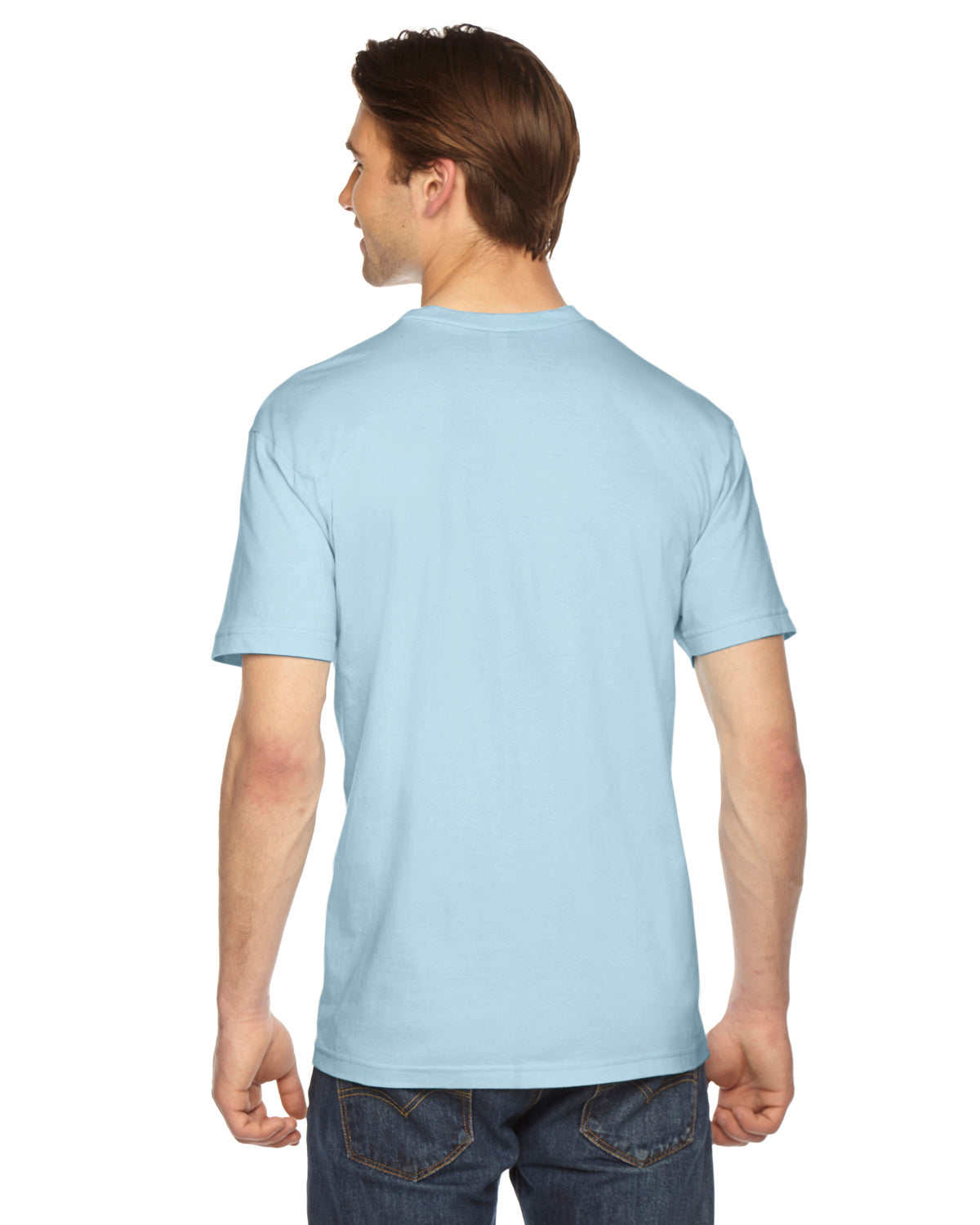 Unisex Fine Jersey Short-Sleeve V-Neck T-Shirt - Light Blue