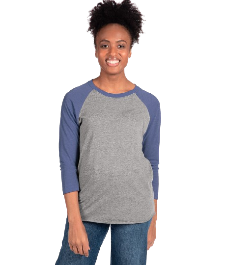 Unisex Triblend 3/4-Sleeve Raglan - Vintage Royal / Premium Heather