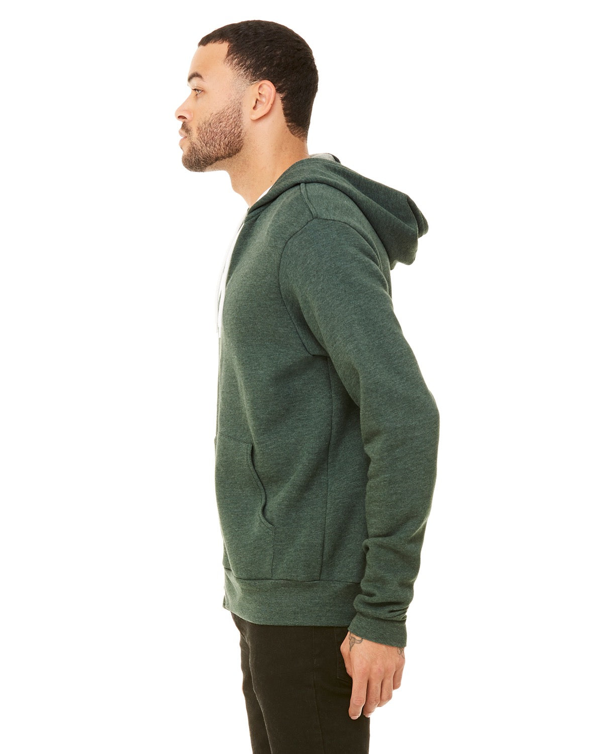 Unisex Poly-Cotton Sponge Fleece Full-Zip Hoodie - Heather Forest