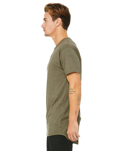 Men's Long Body Urban T-Shirt - Heather Olive
