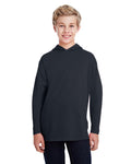 Youth Long-Sleeve Hooded T-Shirt - Black