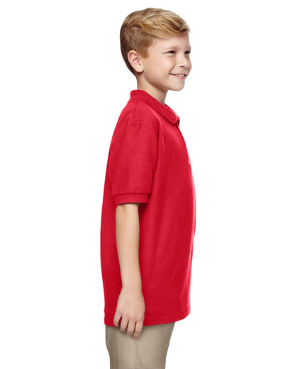Youth Double Piqué Polo - Red