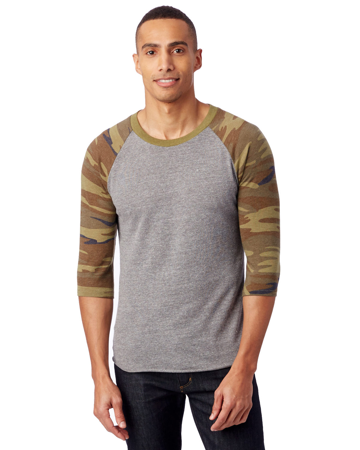 Unisex Baseball Eco-Jersey��� T-Shirt - Eco Gray / Camo