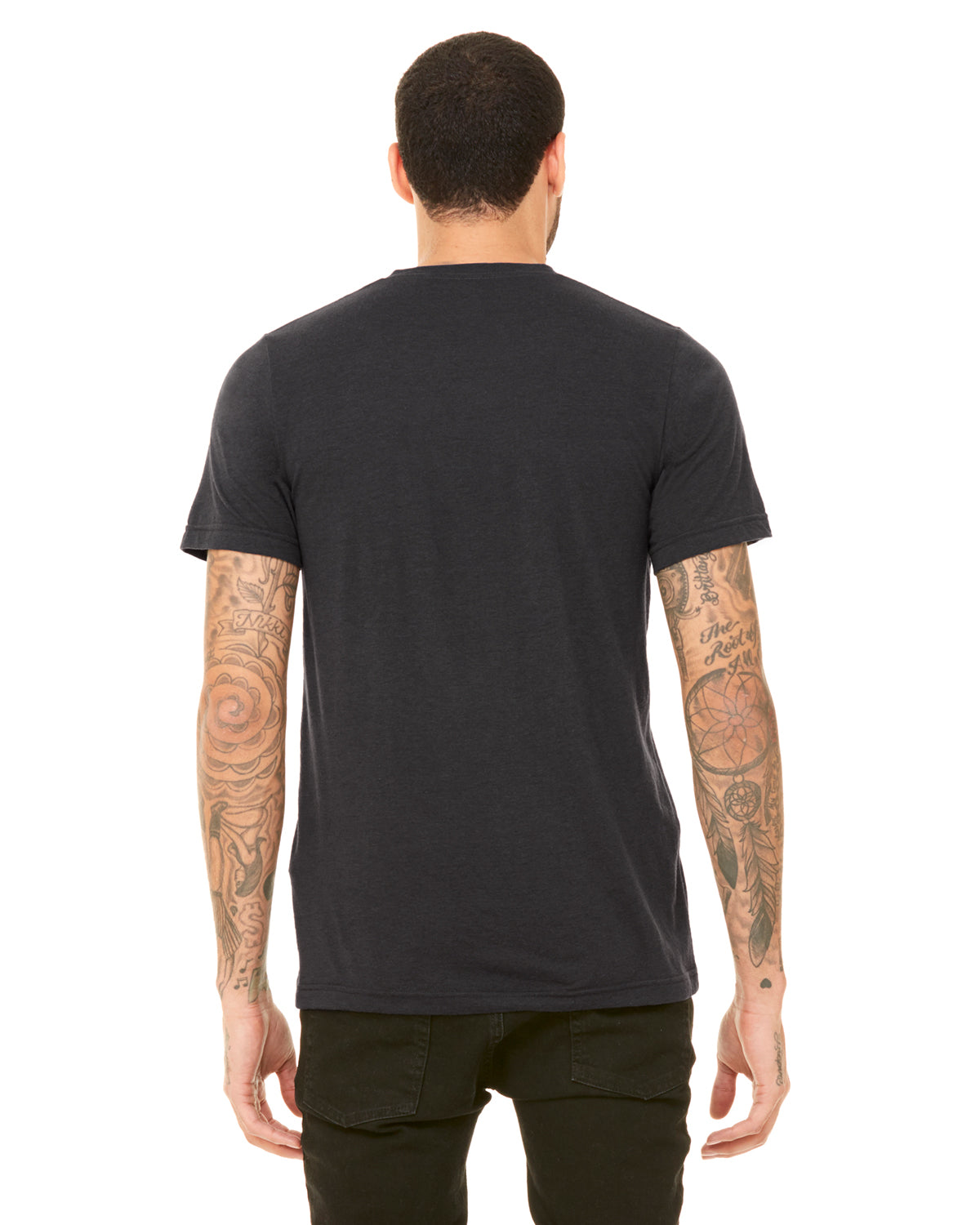 Unisex Triblend V-Neck T-Shirt - Solid Dark Gray Triblend