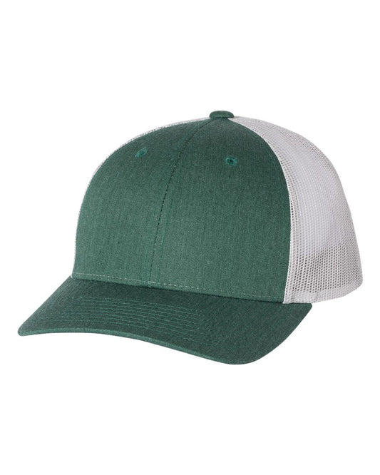 Low Pro Trucker Cap - Heather Dark Green / Silver
