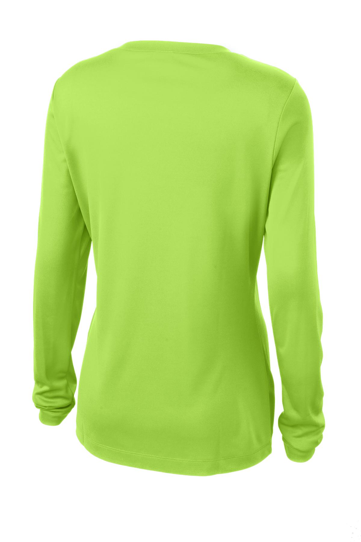 Women's Long Sleeve PosiCharge Competitor V-Neck Tee - Lime Shock