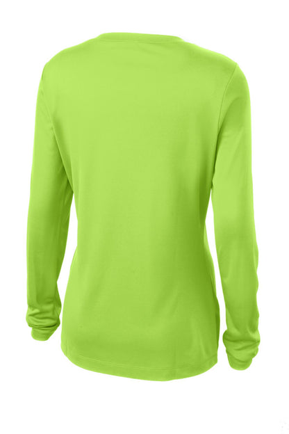 Women's Long Sleeve PosiCharge Competitor V-Neck Tee - Lime Shock