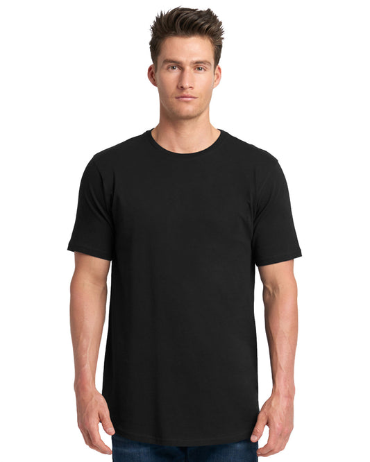 Men's Cotton Long Body Crew - Black