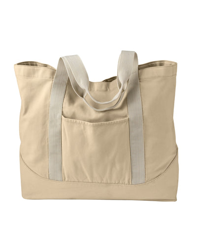 Pigment-Dyed Large Canvas Tote - Putty