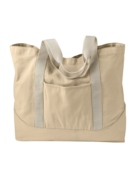 Pigment-Dyed Large Canvas Tote - Putty