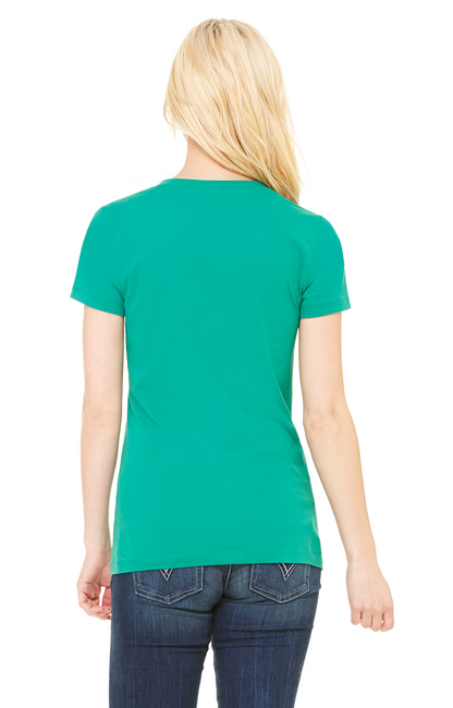 Ladies' Jersey Short-Sleeve Deep V-Neck T-Shirt - Kelly