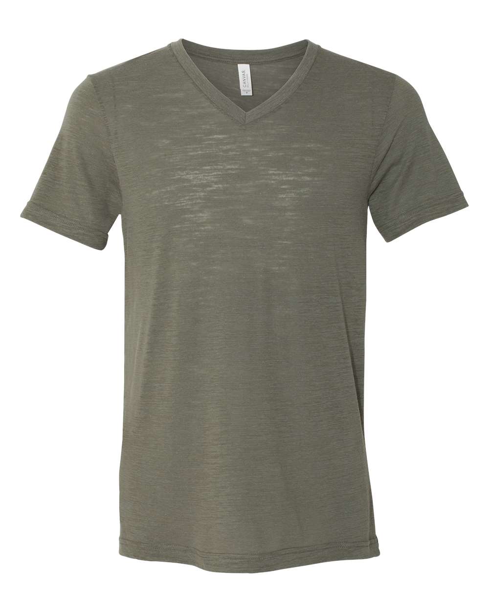 Unisex Jersey Short-Sleeve V-Neck T-Shirt - Olive Slub