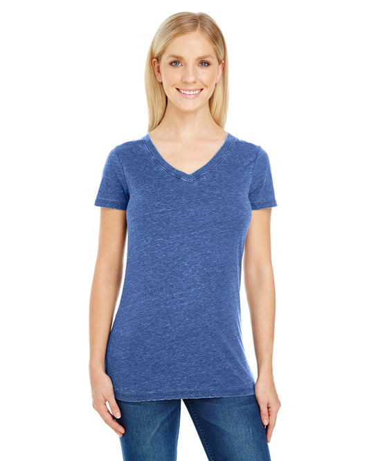 Women's Vintage Dye Short-Sleeve V-Neck T-Shirt - Vintage Navy