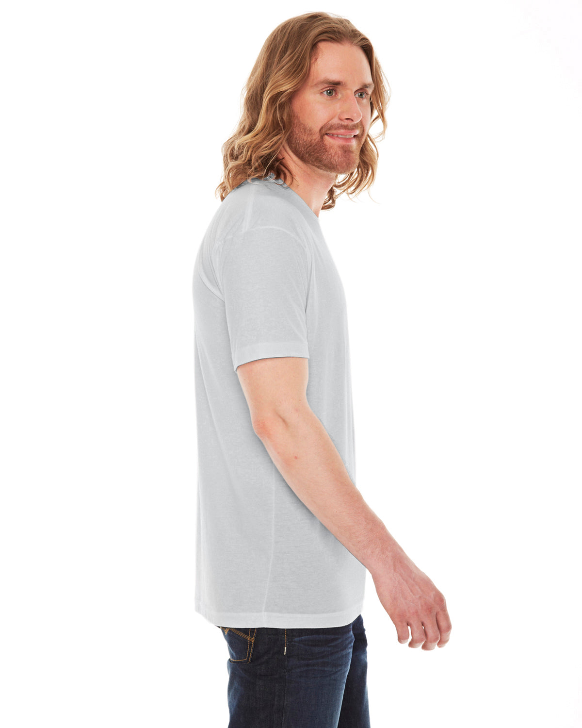 Unisex Poly-Cotton Short-Sleeve Crewneck - New Silver